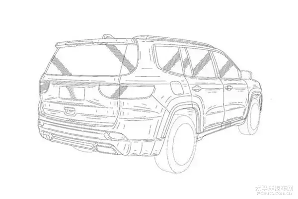 Jeep全新7座SUV專利圖曝光 或?yàn)樵茍D概念車量產(chǎn)車型